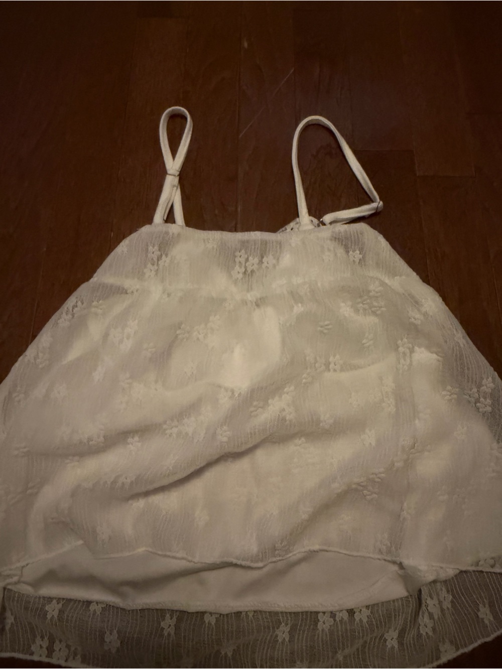 White Lace Kids Skirt with Floral Overlay NWOT